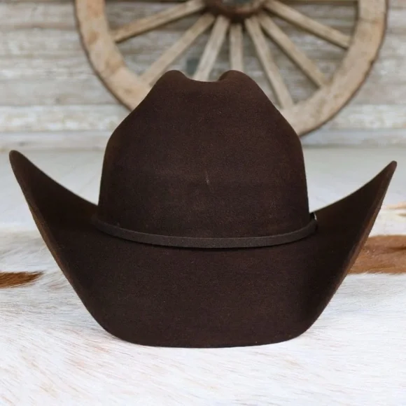 Size 8 Twister Men's Felt Chocolate Cowboy Hat - Picture 3 of 7